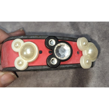 Disney Y2K Kawaii Plastic Red Black Mickey Charm MagicBand 8 Inch For Parts