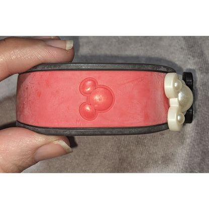 Disney Y2K Kawaii Plastic Red Black Mickey Charm MagicBand 8 Inch For Parts