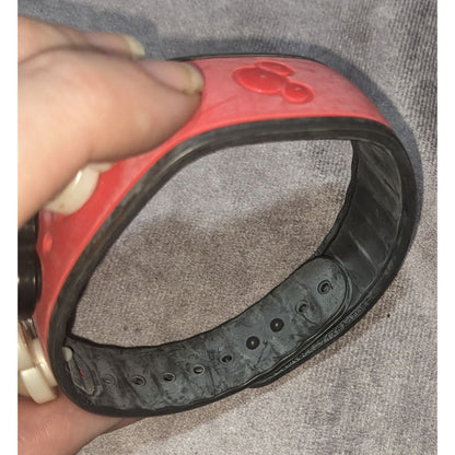 Disney Y2K Kawaii Plastic Red Black Mickey Charm MagicBand 8 Inch For Parts