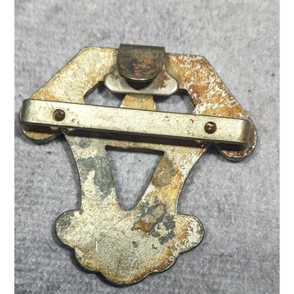 Antique Art Deco Rhinestone Silver Tone Dress Clip