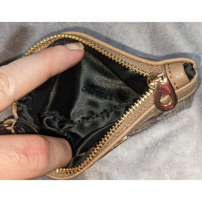 Dune London Womens Snake Print Zip Pouch With Gold Chain & Zip Closure