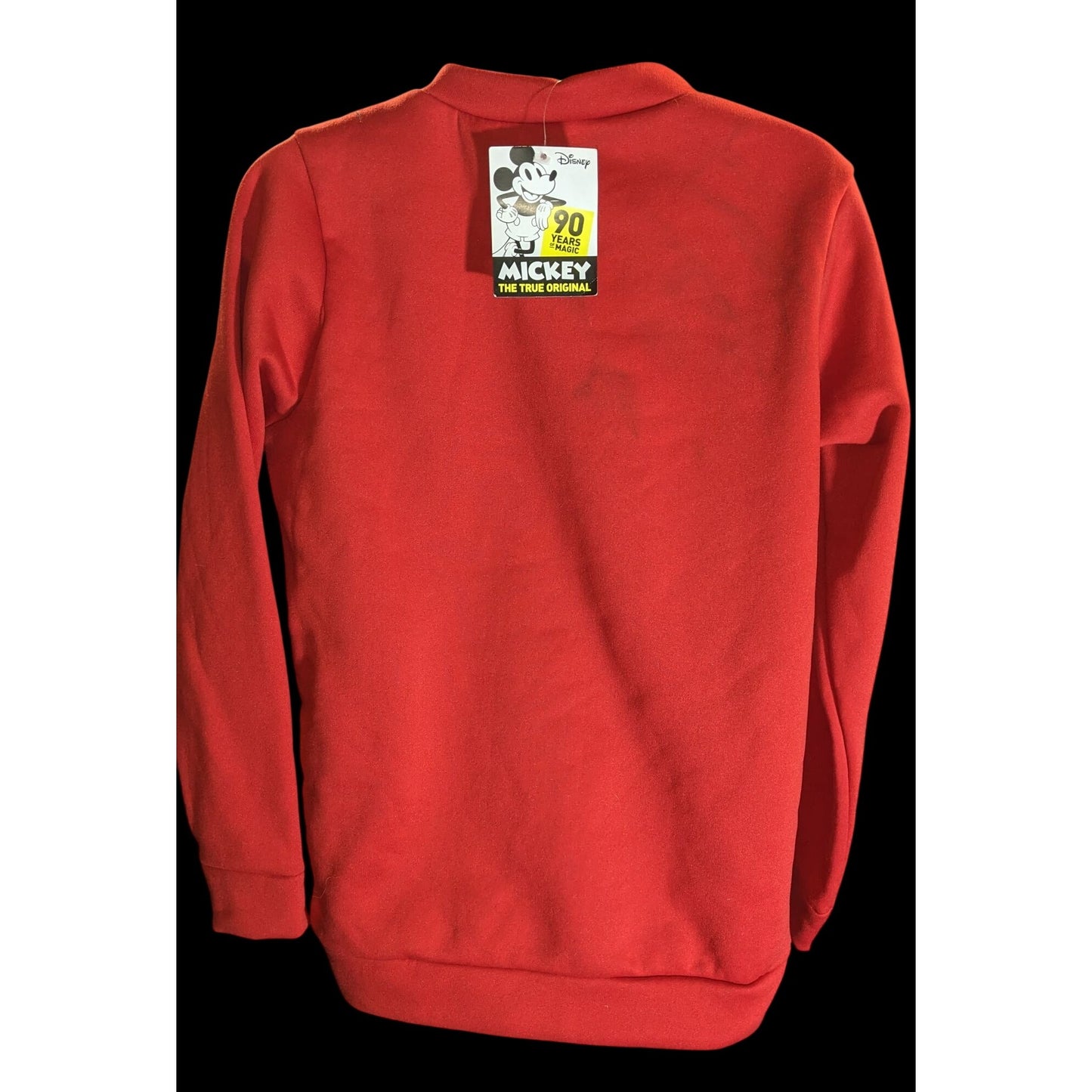 Disney Mickey Donald Holiday Sweatshirt Red Christmas Distressed Graphic Pullover