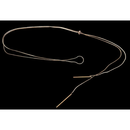 Minimalist Gold Tone Bolo Chain Necklace With Pillar Ends