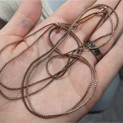 Minimalist Gold Tone Bolo Chain Necklace With Pillar Ends