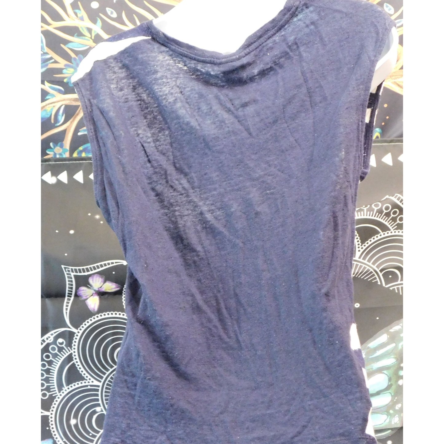 H&M Trendy Navy Blue And White Zebra Tank Top