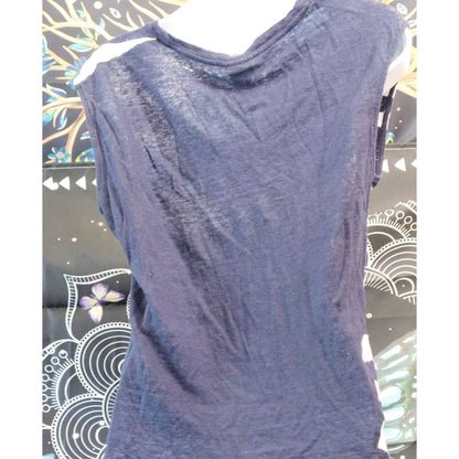 H&M Trendy Navy Blue And White Zebra Tank Top