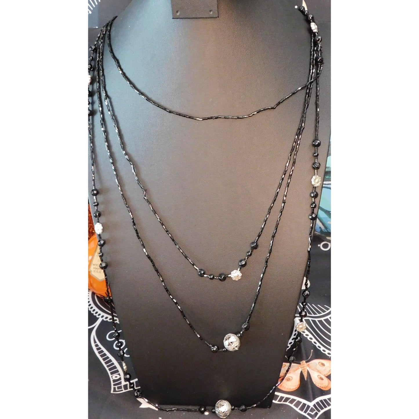 Gothic Multilayer Glass BeadedNecklace