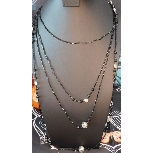 Gothic Multilayer Glass BeadedNecklace