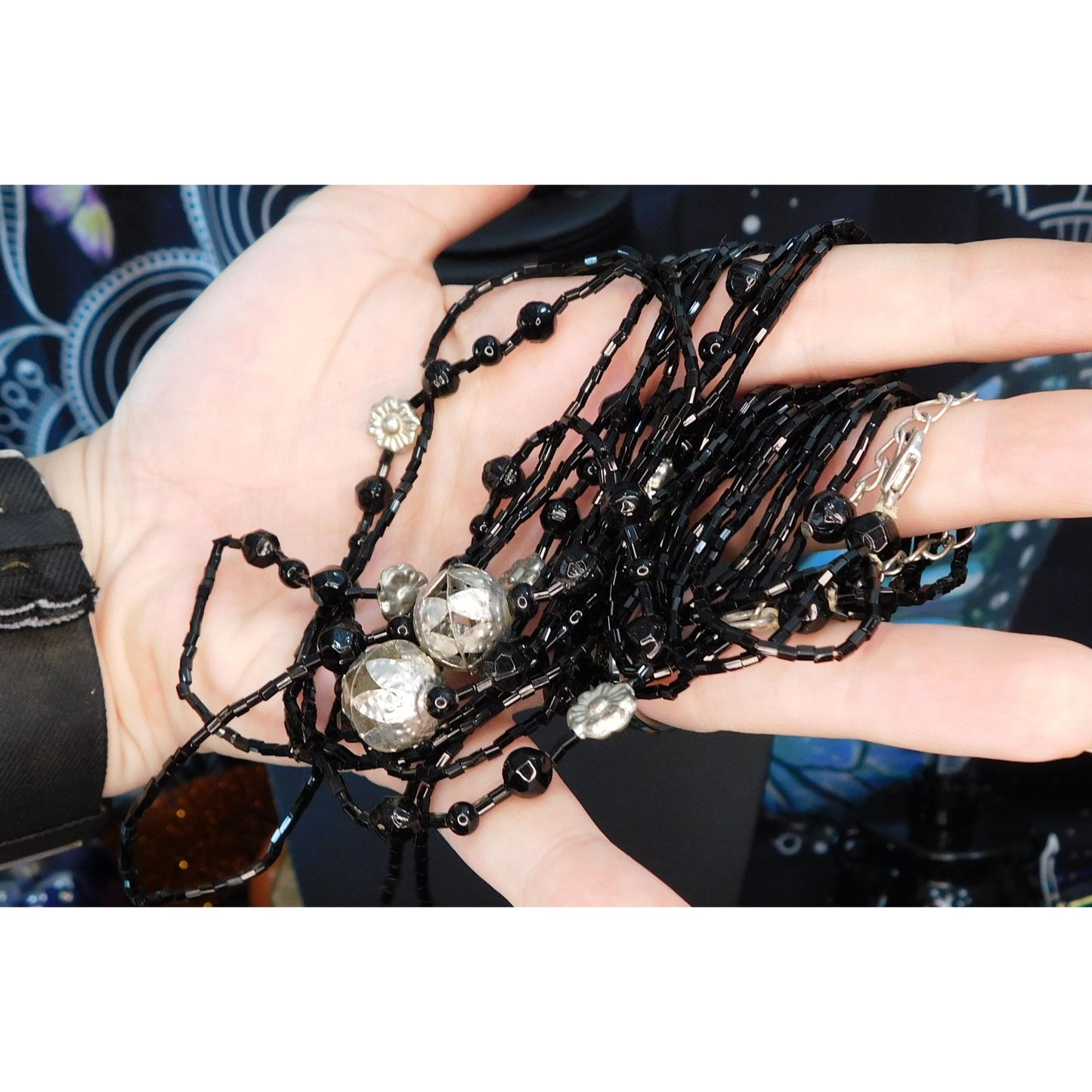 Gothic Multilayer Glass BeadedNecklace