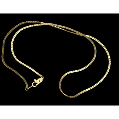 Elegant Classic Gold Tone Herringbone Chain Necklace