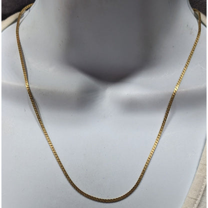 Elegant Classic Gold Tone Herringbone Chain Necklace