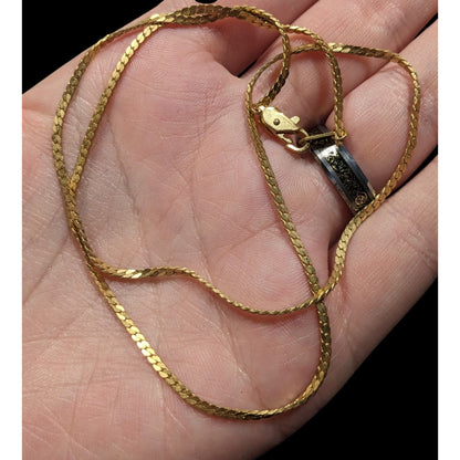 Elegant Classic Gold Tone Herringbone Chain Necklace