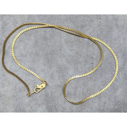 Elegant Classic Gold Tone Herringbone Chain Necklace