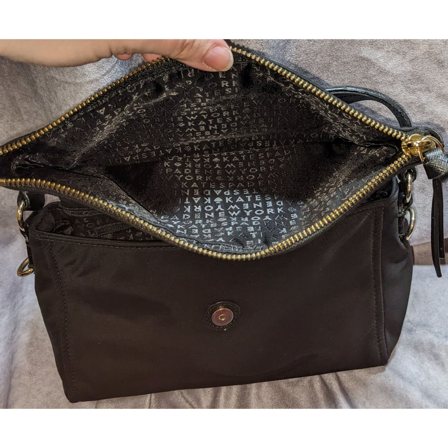 Kate Spade Wilson Road Black Nylon Fold-Over Satchel