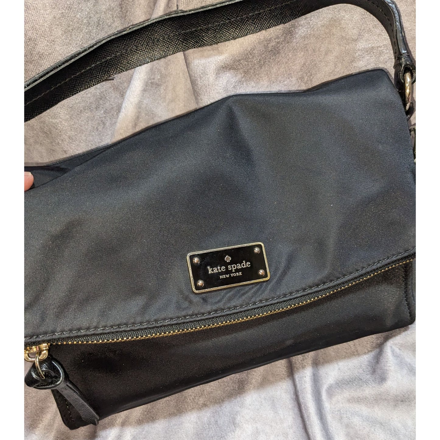 Kate Spade Wilson Road Black Nylon Fold-Over Satchel