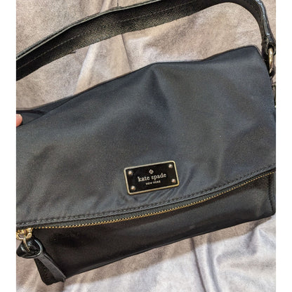 Kate Spade Wilson Road Black Nylon Fold-Over Satchel