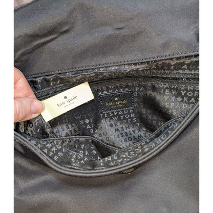 Kate Spade Wilson Road Black Nylon Fold-Over Satchel