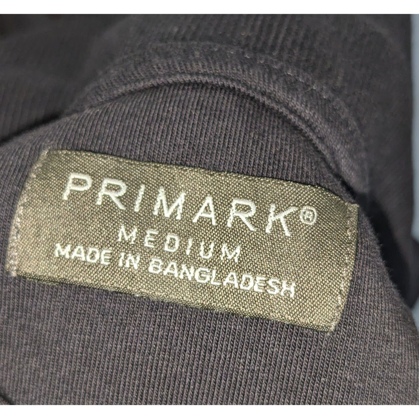 Primark Mens Medium Striped Zip Polo Shirt Black Beige Purple Short Sleeve