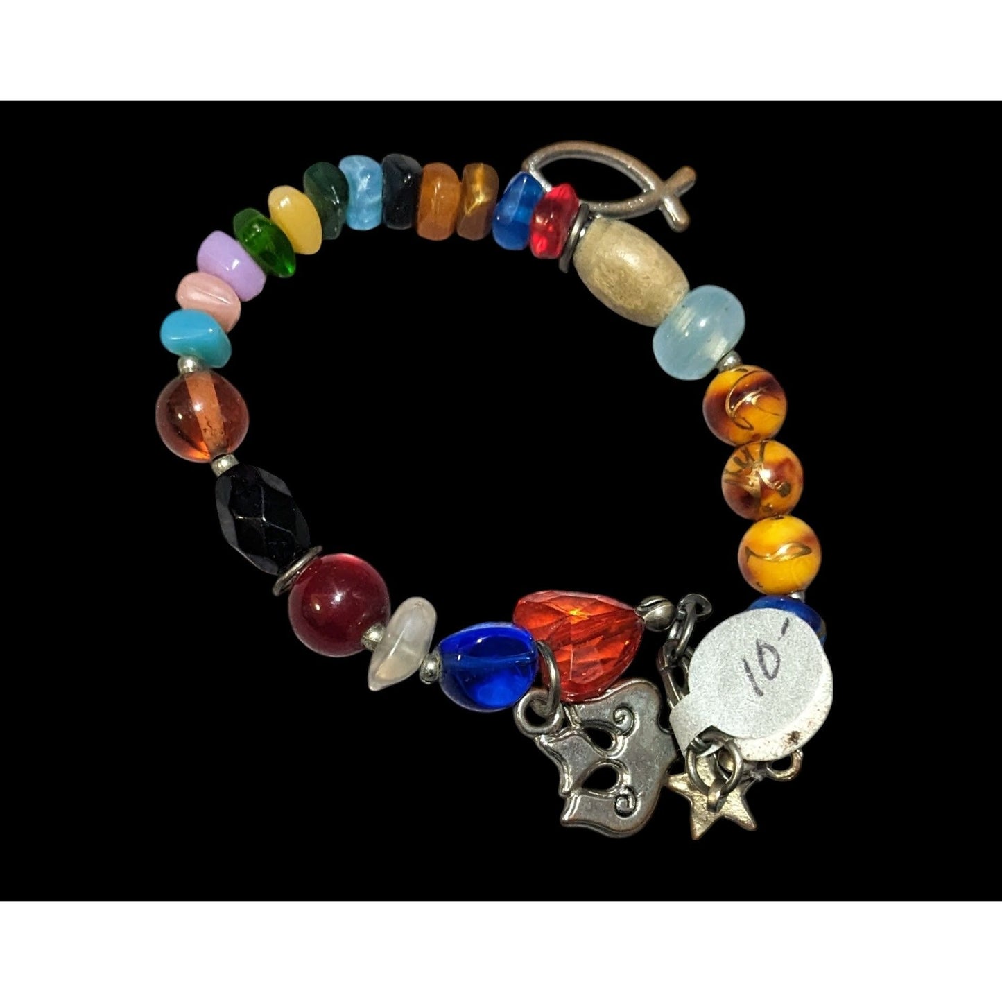 Handmade Rainbow Religious Charm Bracelet