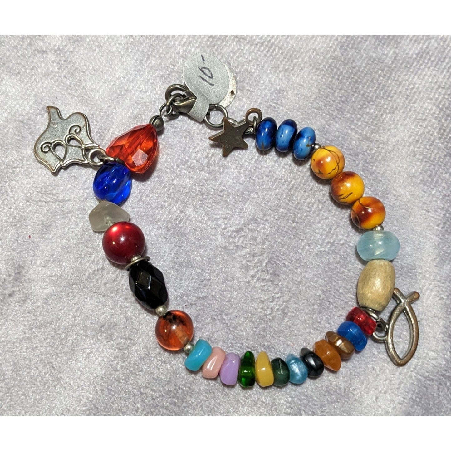 Handmade Rainbow Religious Charm Bracelet