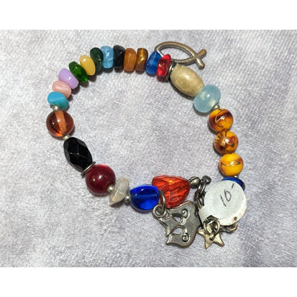 Handmade Rainbow Religious Charm Bracelet