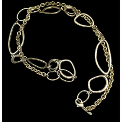 Premier Designs Asymmetrical Gold Tone Abstract Link Necklace