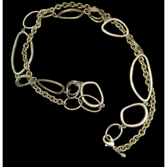 Premier Designs Asymmetrical Gold Tone Abstract Link Necklace