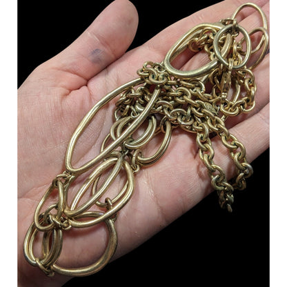 Premier Designs Asymmetrical Gold Tone Abstract Link Necklace