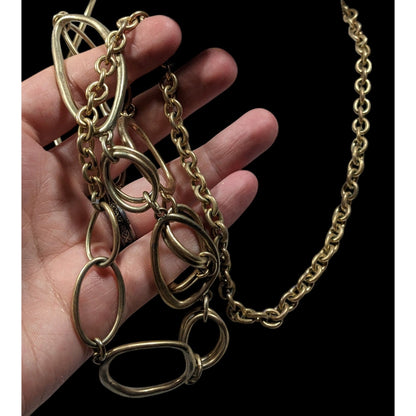 Premier Designs Asymmetrical Gold Tone Abstract Link Necklace