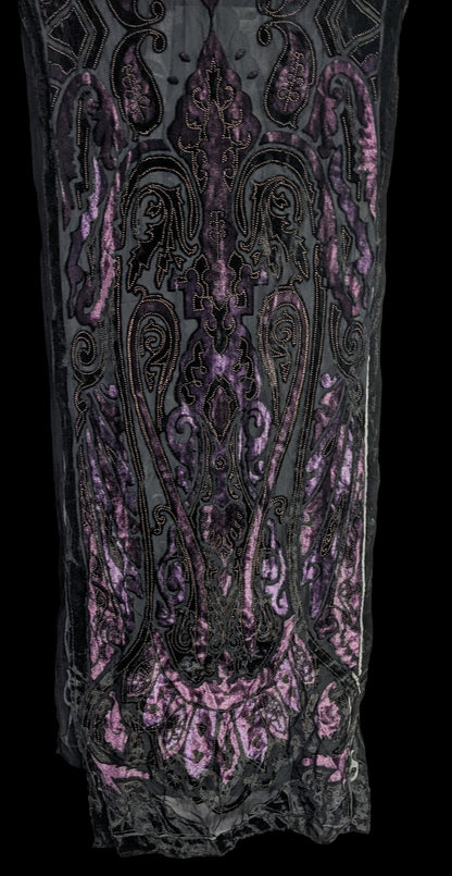 Vintage Gothic Burnt Velvet Paisley Scarf Wrap