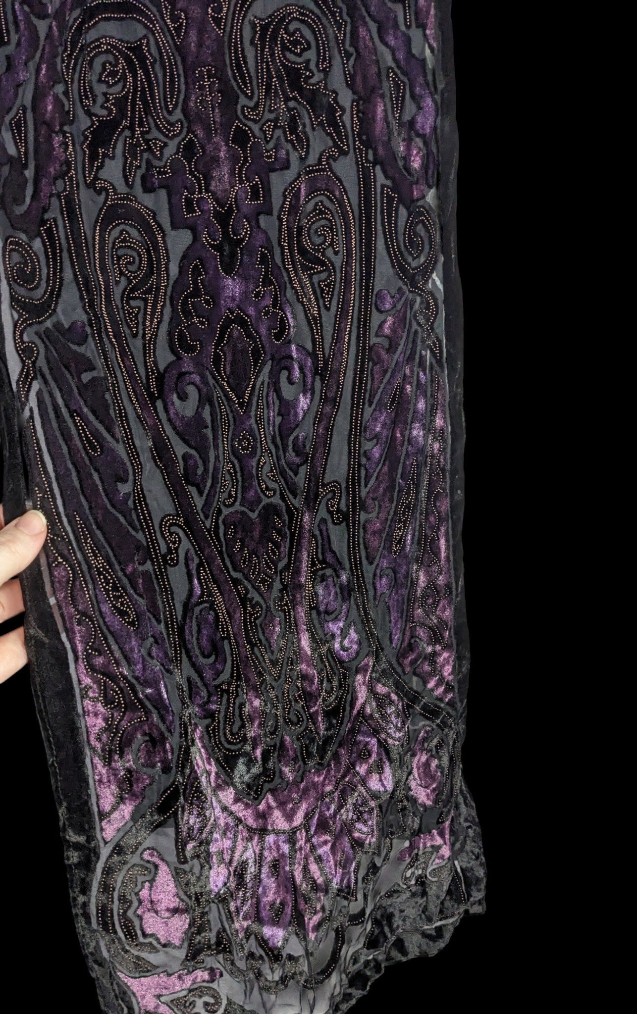 Vintage Gothic Burnt Velvet Paisley Scarf Wrap
