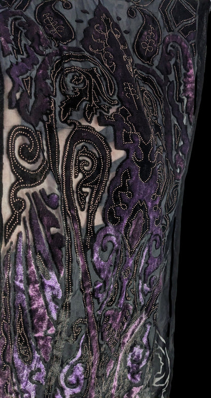 Vintage Gothic Burnt Velvet Paisley Scarf Wrap