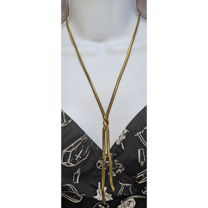 Plunder Jewelry Minimalist Modern Y2K Gold Snake Chain Lariat Necklace