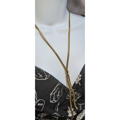 Plunder Jewelry Minimalist Modern Y2K Gold Snake Chain Lariat Necklace