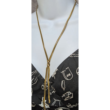 Plunder Jewelry Minimalist Modern Y2K Gold Snake Chain Lariat Necklace