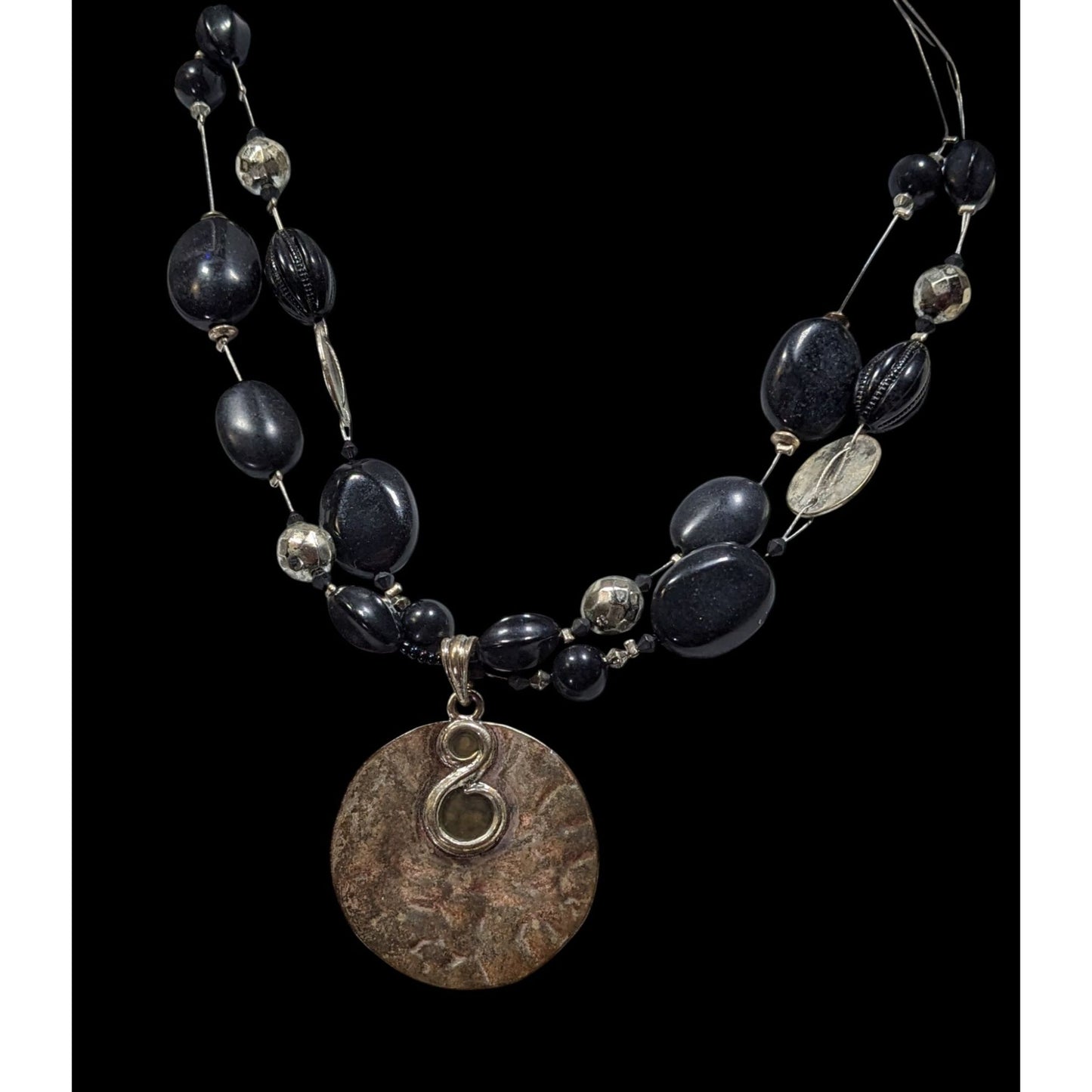 Bohemian Beaded Medallion Pendant Necklace