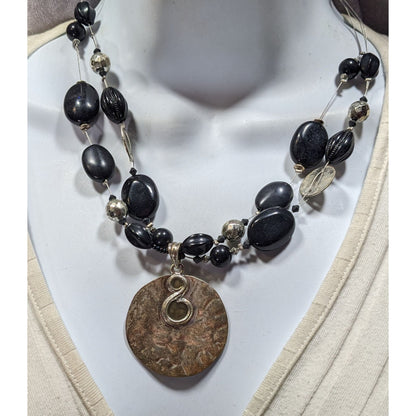 Bohemian Beaded Medallion Pendant Necklace