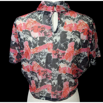 Harley Quinn x Smak Parlour Semi Sheer Crop Top Size 1X