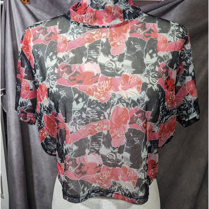 Harley Quinn x Smak Parlour Semi Sheer Crop Top Size 1X