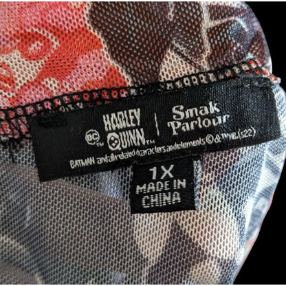Harley Quinn x Smak Parlour Semi Sheer Crop Top Size 1X