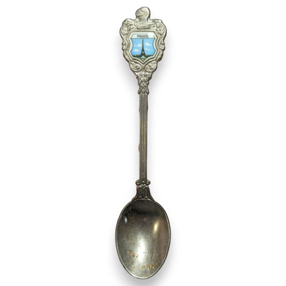 Vintage Retro Metal Silver Tone Paris Eiffel Tower Souvenir Spoon 5 Inch