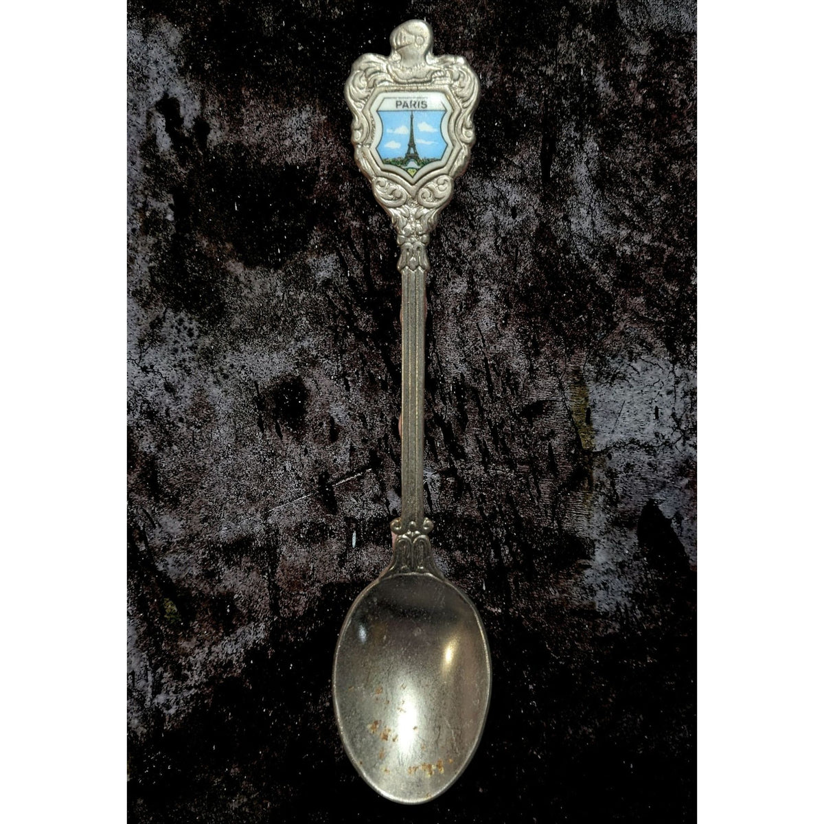 Vintage Retro Metal Silver Tone Paris Eiffel Tower Souvenir Spoon 5 Inch