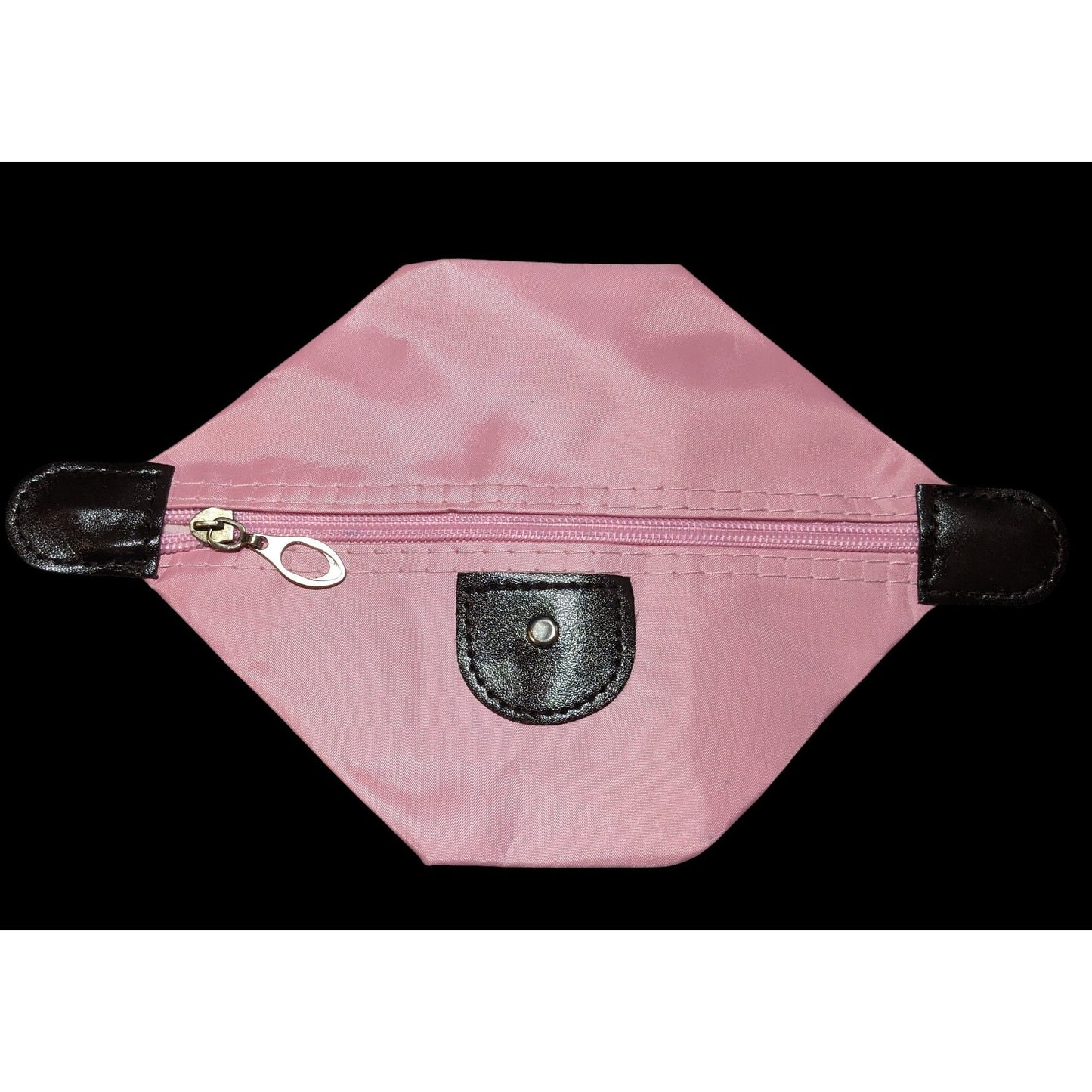 Pink And Brown Collapsible Zipper Cosmetic Bag