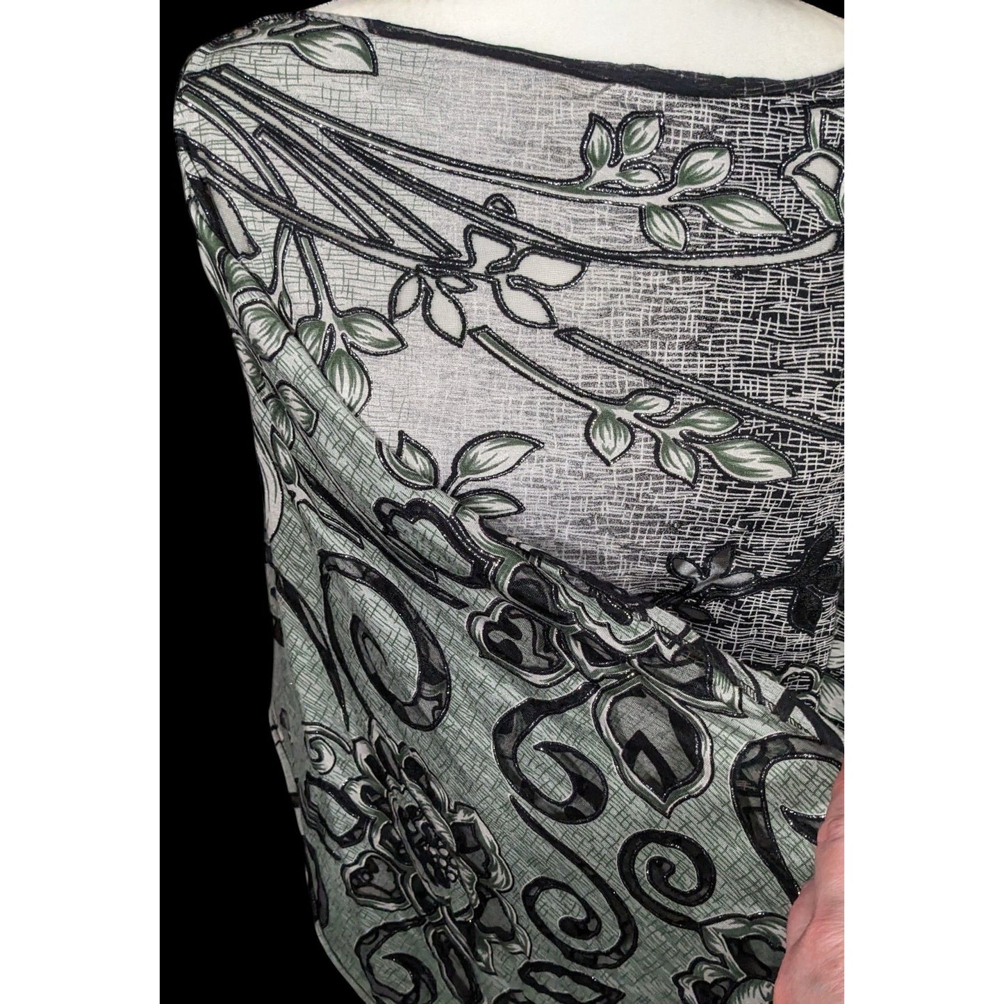 Whimsygoth Floral Scroll Burnout Multi-Way Scarf