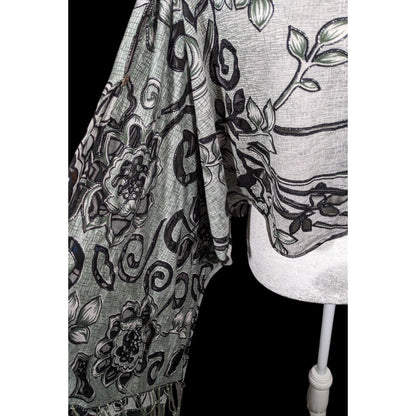 Whimsygoth Floral Scroll Burnout Multi-Way Scarf