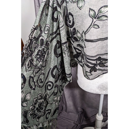 Whimsygoth Floral Scroll Burnout Multi-Way Scarf