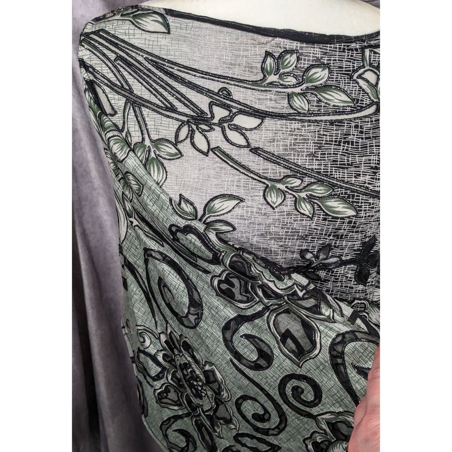 Whimsygoth Floral Scroll Burnout Multi-Way Scarf