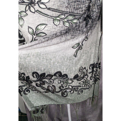 Whimsygoth Floral Scroll Burnout Multi-Way Scarf