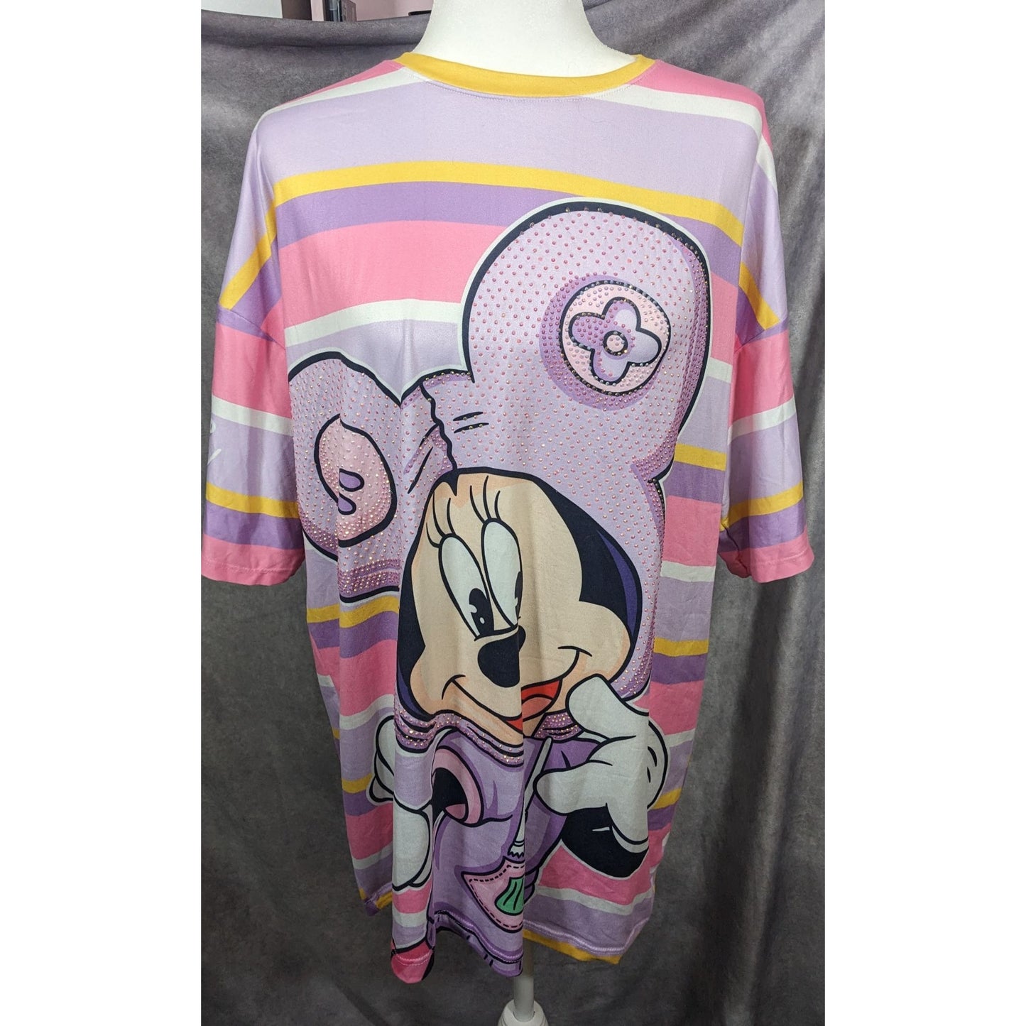 Hollywood Fashion Pastel Rhinestone Minnie And Daisy Shirt