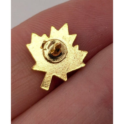 Canada Maple Leaf Enamel Lapel Pin Red Gold Tone Patriotic Travel Souvenir